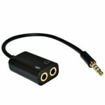 3.5mm Audio Headset Mic Y Splitter Cable Adapter TRRS to 2 TRS For SmartPhone