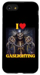 Coque pour iPhone SE (2020) / 7 / 8 I Heart I Love Gaslighting Drôle Squelette Meme