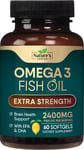 Triple Strength Omega 3 Fish Oil 2400 Mg Softgels, Nature'S Omega-3 Supplements,