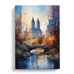Central Park Symbolism Art Canvas Print for Living Room Bedroom Home Office Décor, Wall Art Picture Ready to Hang, 30x20 Inch (76x50 cm)