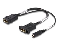 Delock Displayport adapter kabel - Hun/Hun - 4K/60Hz - DC strøm