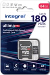 INTEGRAL Micro SD 64 GB Classe 10 UHS- V30 A2 R180/W45 MB/s