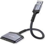 JSAUX USB 3.0 to SATA Adapter, USB A 3.0 to 2.5” SATA III Hard Drive Adapter Aluminum Shell Nylon Cord,SATA to USB 3.0 External Converter for SSD/HDD Data Transfer-Grey