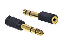 6.3mm Jack to 3.5mm Socket Stereo Audio Adaptor Gold - SENT TODAY