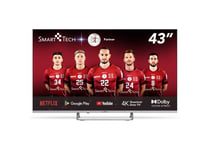 Smart-Tech 43QA20V3 TV 109,2 cm (43 ) 4K Ultra HD Smart TV Wifi Argent 320 cd/m² - Neuf