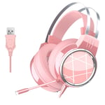 Gaming Headset, Gaming Headphone Surround Stereo USB jack Over Head Headset 50MM Driver with Noise Canceling Mic and Soft Memory Earmuffs for PC Laptop and Other USB Devices