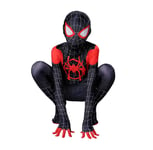 LINLIN Spiderman Cosplay Costume Miles Morales Superhero Halloween Carnival Spider-Man Jumpsuit Bodysuit Masquerade Outfit, Spandex/Lycra Unisex Adults Kids (Adult M (170cm), Miles Morales)