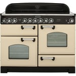 Rangemaster Classic Deluxe CDL110ECCR/C 110cm Electric Range Cooker with Ceramic Hob - Cream / Chrome - A/A Rated