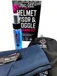 Muc Off V2  Helmet Visor Goggle Cleaner  Microfibre Cloth Bag Cleaning Kit Set