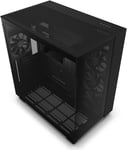 NZXT H9 Flow Mid-Tower Gaming Case Tempered Glass Panels Dual-Chamber Design