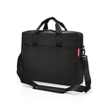 reisenthel workbag twist silver - sac de travail simple et fonctionnel, compartiment pour ordinateur portable, bandoulière, Couleur:black