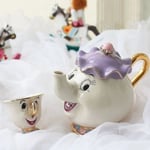 Leksaksaffär Tecknad Skönheten och Odjuret Tekanna Mugg Mrs Potts Chip Tekanna Kopp Ett Set