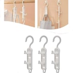 1/3/5 Pcs 360° Rotating Adjustable Removable Bag Hanger Adjustable and Removable Double-Sided Hook Coat Hanger Hook, Plastic Hat Rack Purse Handbag Organizer Hooks for Wall Closet Storage (3PCS)
