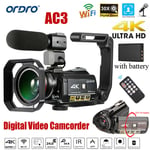 New  AC3 4K WiFi Digital Video Camera Camcorder 24MP 30X Zoom DVR Recorder