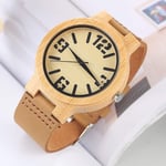 DMXYY-fashion watch- Fashion Personality Big Round Dial Bamboo Shell Watch with Leather Strap. (Color : Color13)