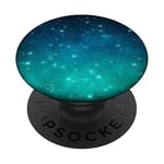 PopSockets Starry Night Sky Stars Lovers Astrology Universe Blue Green PopSockets PopGrip: Swappable Grip for Phones & Tablets