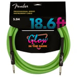 Fender Professional Glow in the Dark Cable, Green 18.6'