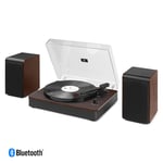 Turntable with Speakers Vinyl Record Player Stereo System, Dark Wood RP330