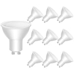 LEDYA GU10 LED Bulbs, 6000K Cool White LED Light Bulbs, 40w Halogen Spotlight Bulb Equivalent, 5W 400lm Gu10 Bulbs, Energy Saving Daylight Spotlight Bulb, 120° Beam Angle, Non Dimmable(10 Pack)