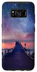 Galaxy S8 Clouds Sky Pink Night Water Stars Reflection Blue Starry Sky Case