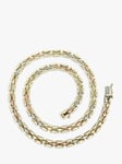 Vintage Fine Jewellery Second Hand 9ct Yellow Rose and White Gold Flat Link Collar Necklace, Dated Circa 1980s