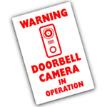 1 x Sign Doorbell Camera In Operation CCTV Stickers Recording Security Warning