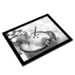 A3 Glass Frame BW - Marshmallow Man Hot Tub Chocolate  #37620