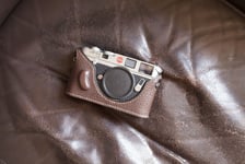 Genuine Real Leather Half Camera Case Bag Cover for Leica M6 MP M6TTL Dark Brown