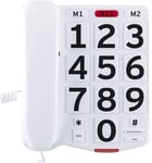 AXAXA Big Button Phone for Elderly, Amplified Loud Phones for Hard of Hearing, Single Line Corded Desk Landline Telephone with Large Easy And Extra Loud Ringer
