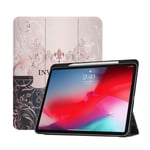 Apple Ipad Pro 11 Inch (2018) Tri-fold Patterned Leather Case - In