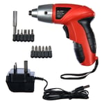 3.6V CORDLESS RECHARGEABLE ELECTRIC SCREWDRIVER KIT BITS CHARGER Drill DIY Home