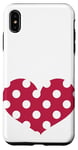 Coque pour iPhone XS Max Couleur de l'année 2023 Viva Magenta et cœur à pois blancs