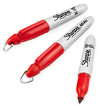 Sharpie Mini Permanent Marker - Bullet Tip - Fine Point - Red - Pack Of 3