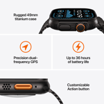Apple Watch Ultra 2 GPS + Cellular 49mm Titanboett Svart  •  Bergsloop Mörkgrön - Medium