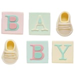 Sockerdekorationer Baby Shower Färgmix 6-pack