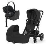 Cybex, Barnevogn, Talos S Lux, Travelsystem, inkl. Cloud T &amp; Base T - Moon Black