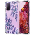 MOSNOVO Lavender Floral Flower Pattern Designed for Samsung Galaxy S20 FE 5G Case - Clear
