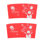 EXCEART 100pcs Christmas Coffee Cup Tea Cup Sleeves Paper Cup Sleeve Xmas Holiday Can Covers Hot Cold Drinkware Sleeves One-off Coffee Cup Sleeve for Christmas Hot Coffee,Tea or Cold Beverage (Red)