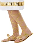 Guldfärgade Kostym Sandaler med Blad och Snörning