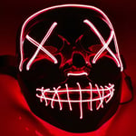 El Wire Purge LED Mask Röd