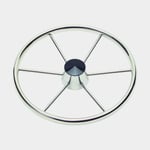 Schmitt Båtratt motorbåt Destroyer SS, rostfritt stål, Ø280 mm, med nav, passar 3/4" (19 mm) rattaxel, silver