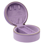 DARK Velvet Jewellery Box Round Lavendel