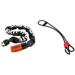 Kryptonite Unisex's Evolution Chain Lock, Black/Orange, 10mm x 90cm & Loop Cable Krypto Flex 213cmx10mm, Grey