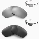 New Walleva Polarized Black +Titanium Lenses For Oakley Half Wire 2.0 Sunglasses