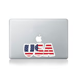 USA Country Name As Flag Vinyl Sticker for Macbook (13/15) or Laptop