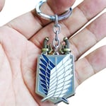 Lseqow Attack On Titan Keychain Necklace, The Wings Of Freedom Survey Corps Punk Necklace, Keychain Gift, For Anime Fan Japanese Comic