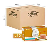 Purina Gourmet Gold - Lot de 48 conserves de Nourriture Humide pour Chat, cœur Fondant, au Ton et au Saumon, 85 g chacune (12 boîtes de 4 x 85 g)