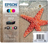 Epson 603 Multipack - Pack de 4 noir, jaune, cyan, magenta original blister cartouche d'encre pour Expression Home XP-2150, 2155, 3150, 3155, 4150, 4155; WorkForce WF-2820, 2840, 2845, 2870