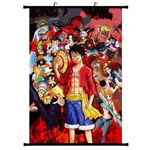 lunanana Anime Poster Prints - Luffy Ace Sabo Wall Scroll Hanging Paintings Art Painting Wall Scroll Poster for Decorative(H01 30x45cm)