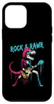 Coque pour iPhone 12 mini Rock & Rawr T-Rex – Jeu de mots drôle Rock 'n Roll Dinosaure Rockstar